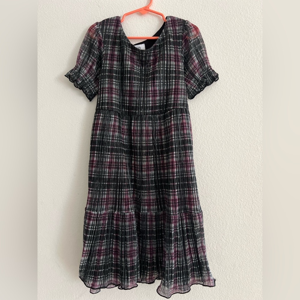 Speechless Black, Gray,& purple Puff Sleeve dress.